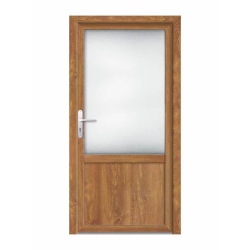 Drzwi Zewnętrzne PCV 100 x 210 cm Drzwi Wejściowe Złoty Dąb