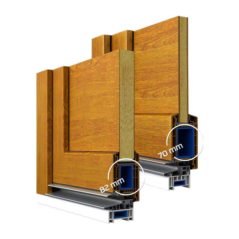 Drzwi Zewnętrzne PCV 100 x 210 cm Drzwi Wejściowe Złoty Dąb