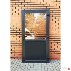 Drzwi Zewnętrzne PCV 90 x 200 cm Drzwi PCV Wejściowe  Antracytowe