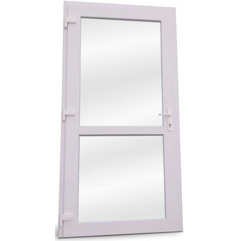 Drzwi Zewnętrzne PCV 100 x 210 Drzwi Wejściowe Białe Drzwi Od Ręki
