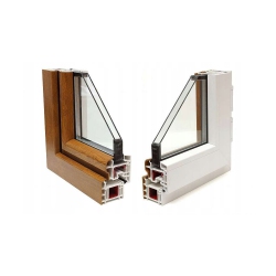 Okno PCV Uchylne 85 X 45 Okna Złoty Dąb Szyba Mat 24H