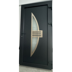 Drzwi Zewnętrzne PCV 105 x 210 Drzwi PVC INOX Antracytowe Od Ręki