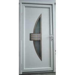 Drzwi Zewnętrzne PCV 105 x 210 Drzwi PVC INOX Antracytowe Od Ręki