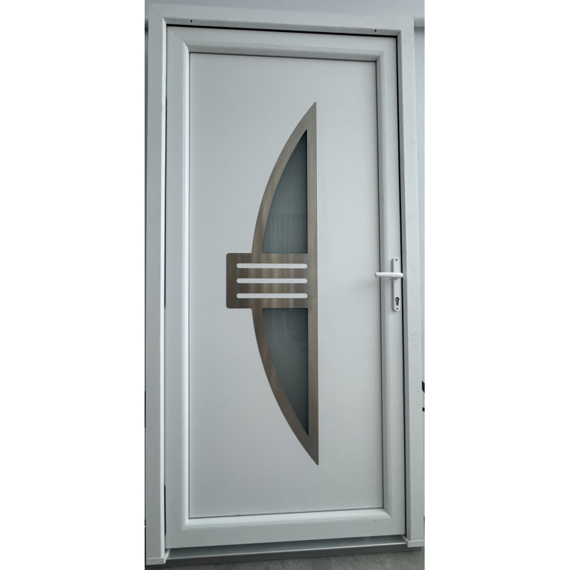 Drzwi Zewnętrzne PCV 105 x 210 Drzwi PVC INOX Antracytowe Od Ręki