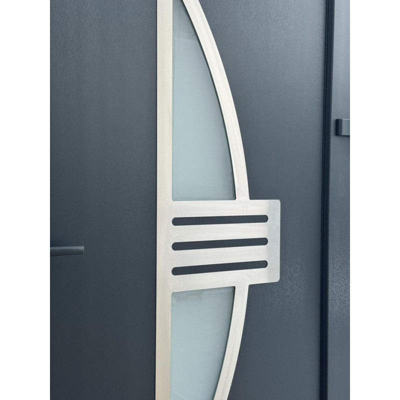 Drzwi Zewnętrzne PCV 105 x 210 Drzwi PVC INOX Antracytowe Od Ręki