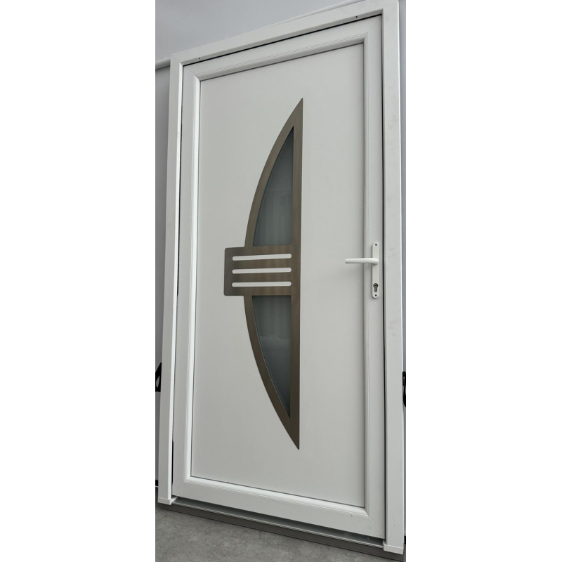 Drzwi Zewnętrzne PCV 105 x 210 Drzwi PVC INOX Antracytowe Od Ręki