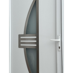 Drzwi Zewnętrzne PCV 105 x 210 Drzwi PVC INOX Antracytowe Od Ręki