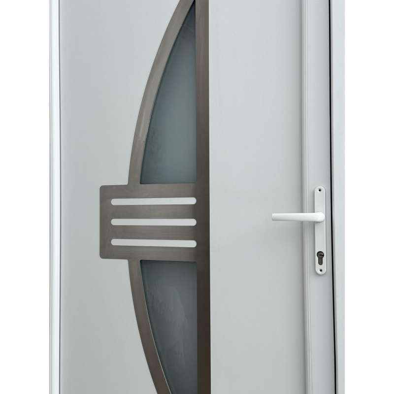 Drzwi Zewnętrzne PCV 105 x 210 Drzwi PVC INOX Antracytowe Od Ręki