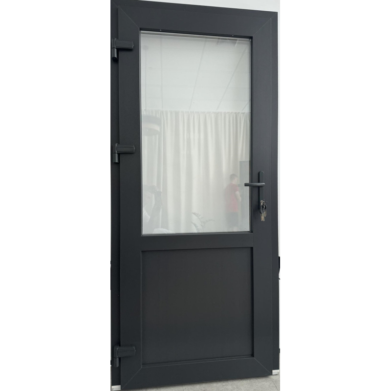 Drzwi Zewnętrzne PCV 105 x 210 Drzwi PVC Antracyt Od Ręki