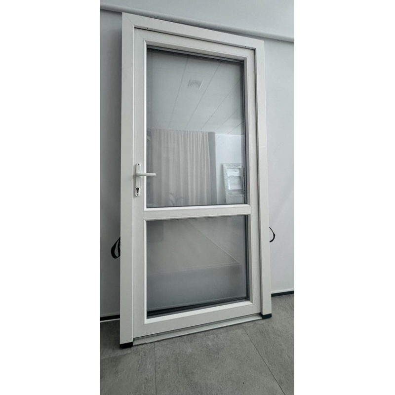 Drzwi Zewnętrzne PCV 100 x 210 cm Drzwi PVC Sklepowe Złoty Dąb 24H