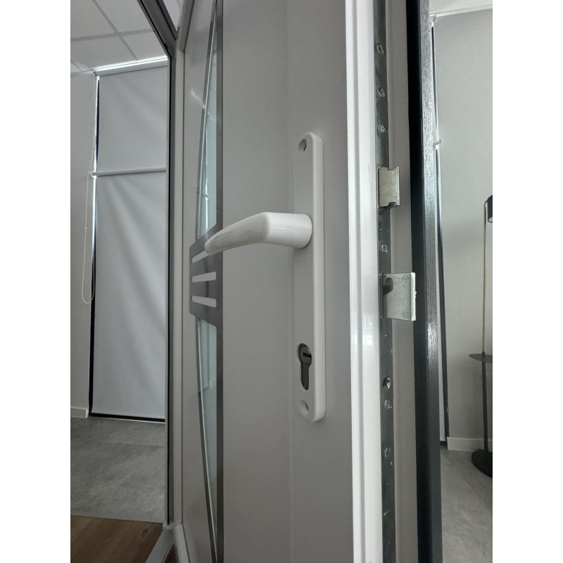 Drzwi Zewnętrzne PCV 100 x 210 cm Drzwi PVC Sklepowe Złoty Dąb 24H