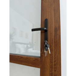 Drzwi Zewnętrzne PCV 105 x 210 cm Drzwi PVC Złoty Dąb 24H