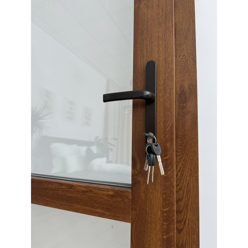 Drzwi Zewnętrzne PCV 105 x 210 cm Drzwi PVC Złoty Dąb 24H