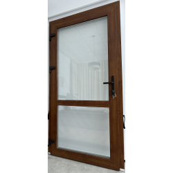 Drzwi Zewnętrzne PCV 105 x 210 cm Drzwi PVC Złoty Dąb 24H