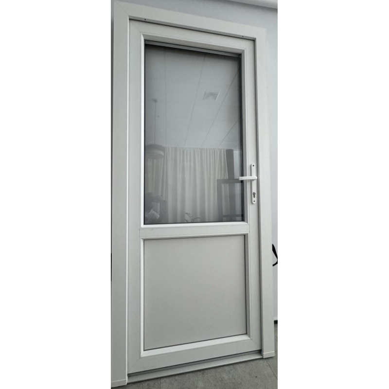 Drzwi Zewnętrzne PCV 105 x 210 cm Drzwi Wejściowe Złoty Dąb 24H