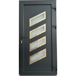 Drzwi Zewnętrzne PCV 105 x 210 Nowoczesne Drzwi PVC INOX Antracytowe