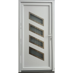 Drzwi Zewnętrzne PCV 105 x 210 Nowoczesne Drzwi PVC INOX Antracytowe