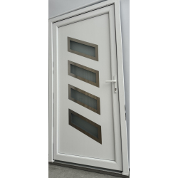 Drzwi Zewnętrzne PCV 105 x 210 Nowoczesne Drzwi PVC INOX Antracytowe