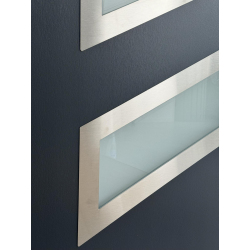 Drzwi Zewnętrzne PCV 105 x 210 Nowoczesne Drzwi PVC INOX Antracytowe