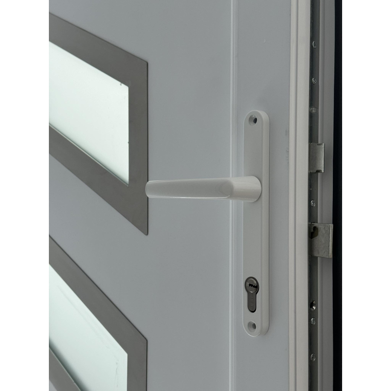 Drzwi Zewnętrzne PCV 105 x 210 Nowoczesne Drzwi PVC INOX Antracytowe