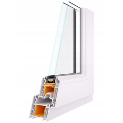 Okno PCV 60 x 60 cm  Okno Uchylne Białe Szyba Matowa Podwójna 24h