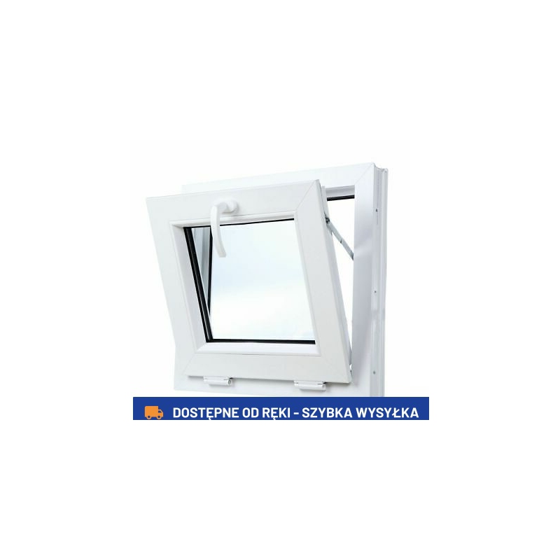 Okno PCV 60 x 45 cm Okna PVC Uchylne Białe  Szyba Podwójna 24H
