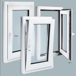 Okno PCV 60 x 80 cm Białe Uchylno-Rozwierne Szyba Podwójna 24H