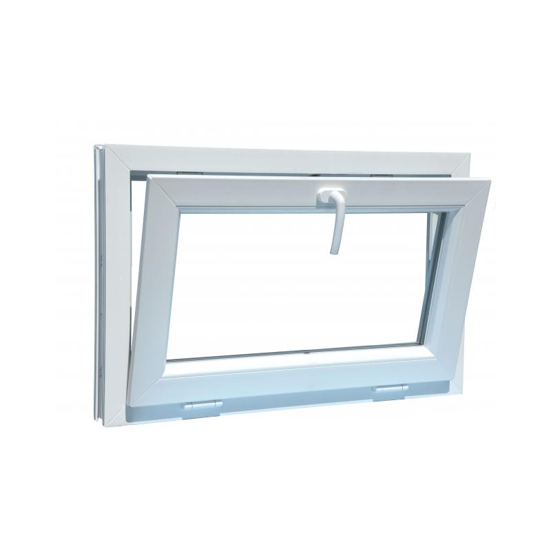 Okno PCV Uchylne 85 x 45 cm Okno Białe Szyba Podwójna Matowa 24H