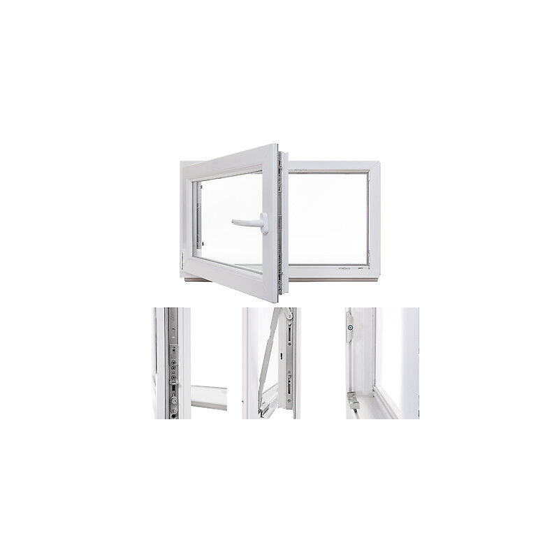 Okno PCV 70 x 50 cm Rozwierne Uchylne Złoty Dąb Szyba Podwójna 24H