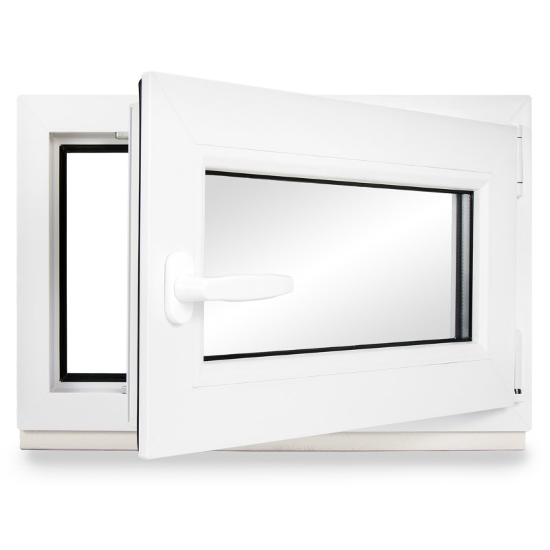 Okno PCV 60 x 45 / 600 x 450 Okna RU Białe Dwuszybowe 24H