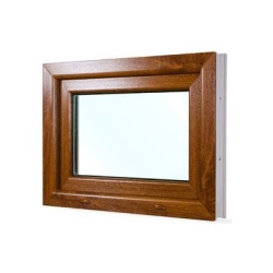 Okno PCV 70 x 50 cm Rozwierne Uchylne Złoty Dąb Szyba Podwójna 24H