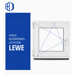 Okno PCV 40 x 40 cm Białe Lewe Szyba Podwójna