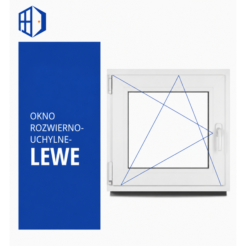 Okno PCV 40 x 40 cm Białe Lewe Szyba Podwójna