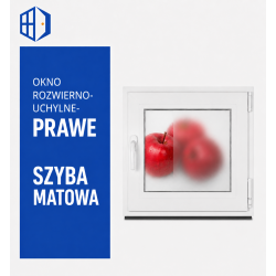 Okno PCV 40 x 40 Okno Białe Prawe Szyba Podwójna Matowa