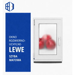 Okno PCV 50 x 60 cm Białe Rozwierno-Uchylne Szyba Podwójna Matowa Lewe