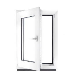 Okno PCV 50 x 60 Białe Rozwierno-Uchylne Dwuszybowe Lewe