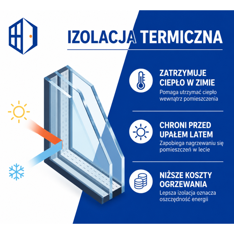 Okno PCV 75 x 90 cm Białe Rozwierno-Uchylne Dwuszybowe PRAWE