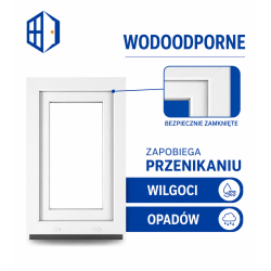 Okno PCV 50 x 50 cm Uchylno-Rozwierne Szyba Podwójna PRAWE