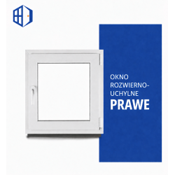 Okno PCV 50 x 50 cm Uchylno-Rozwierne Szyba Podwójna PRAWE