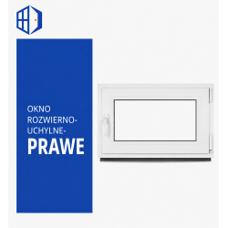 Okno PCV białe 80x60 PRAWE nowe 800x600 mm Okno RU szyba podwójna