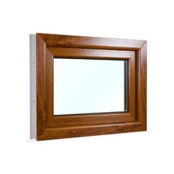 Okno PCV 65 x 45 cm Rozwierne Uchylne Złoty Dąb Szyba Podwójna 24H