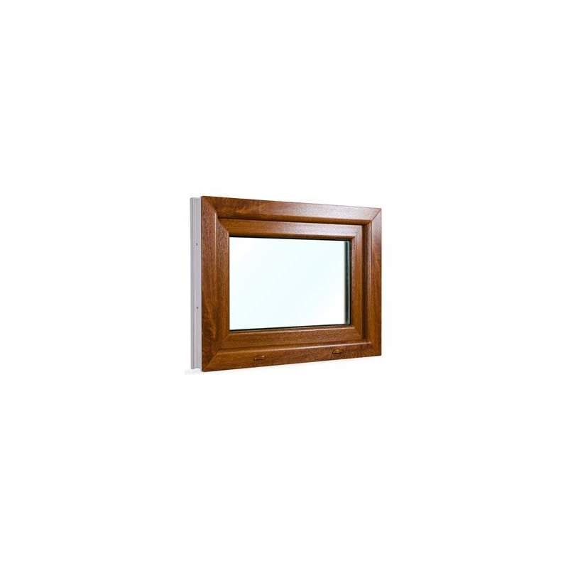 Okno PCV 65 x 45 cm Rozwierne Uchylne Złoty Dąb Szyba Podwójna 24H